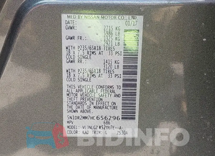 5N1DR2MM7HC656296 Photo# 9