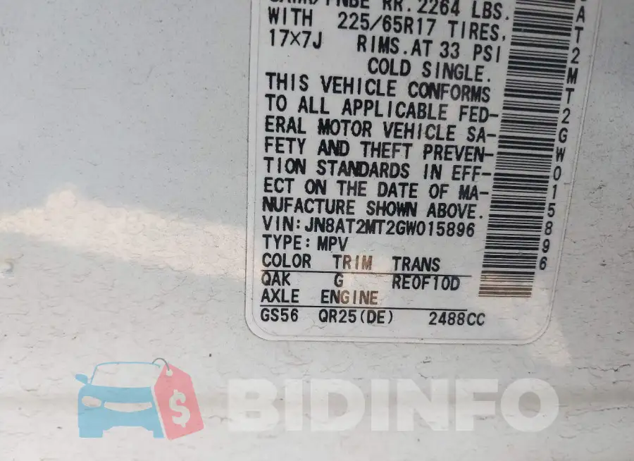 JN8AT2MT2GW015896 Photo# 9