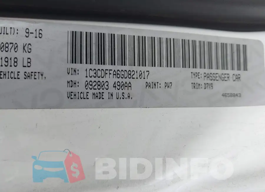 1C3CDFFA6GD821017 Photo# 9