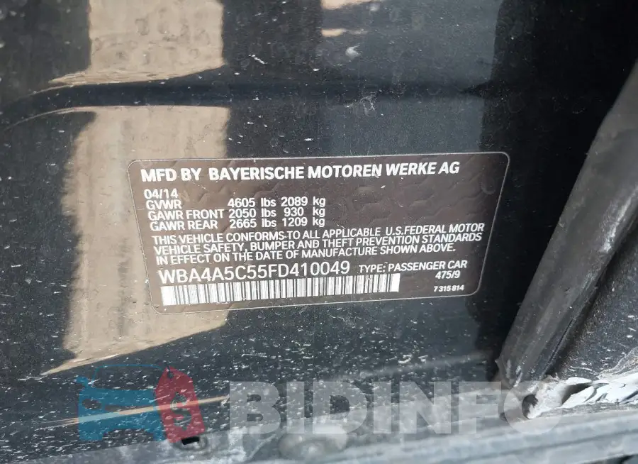 WBA4A5C55FD410049 Photo# 9