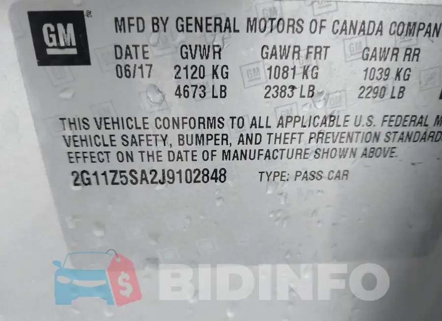 2G11Z5SA2J9102848 Photo# 9