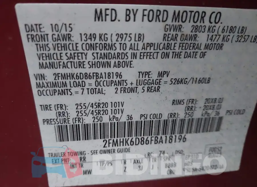 2FMHK6D86FBA18196 Photo# 9