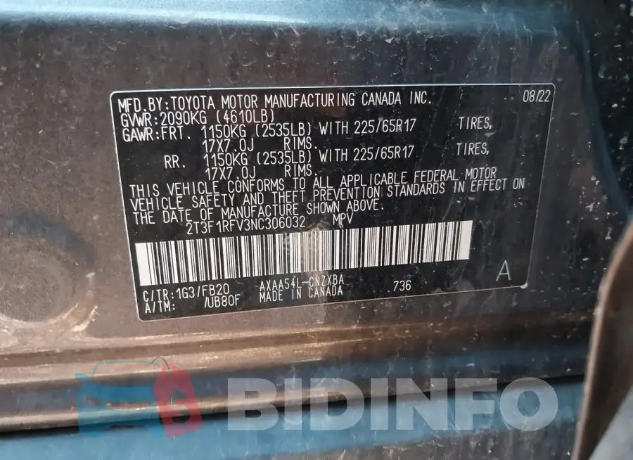2T3F1RFV3NC306032 Photo# 9
