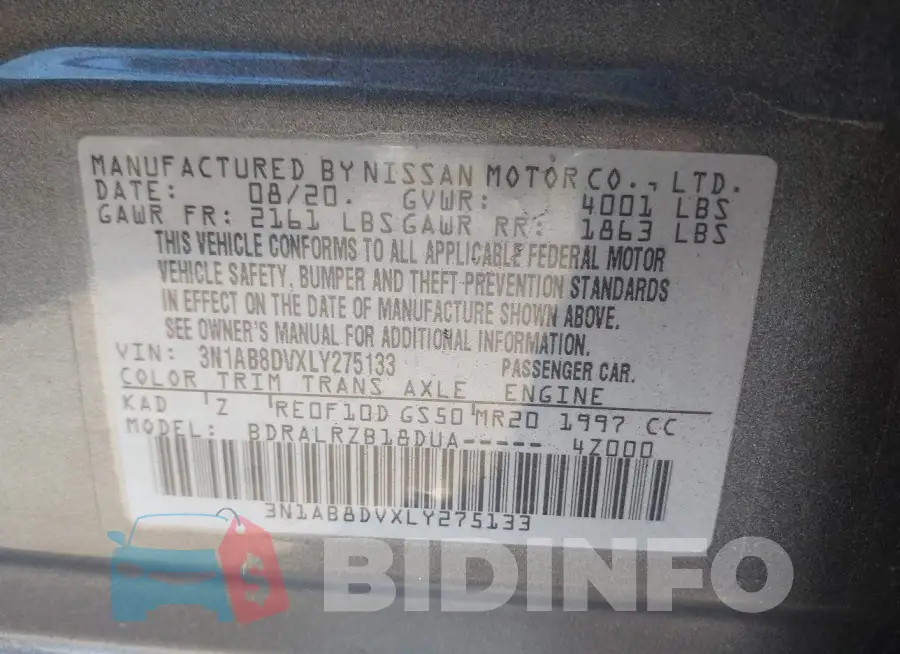 3N1AB8DVXLY275133 Photo# 9