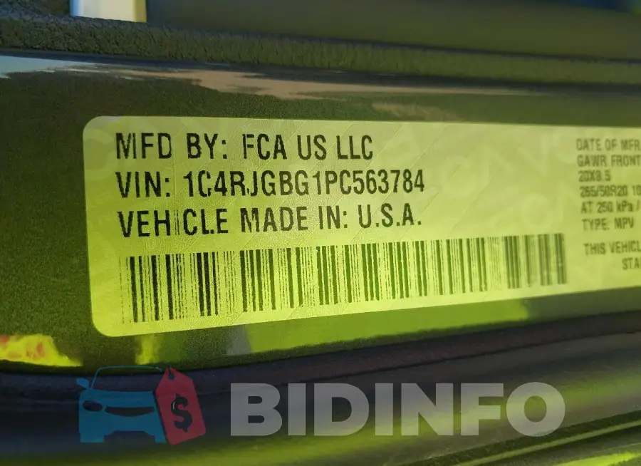 1C4RJGBG1PC563784 Photo# 9