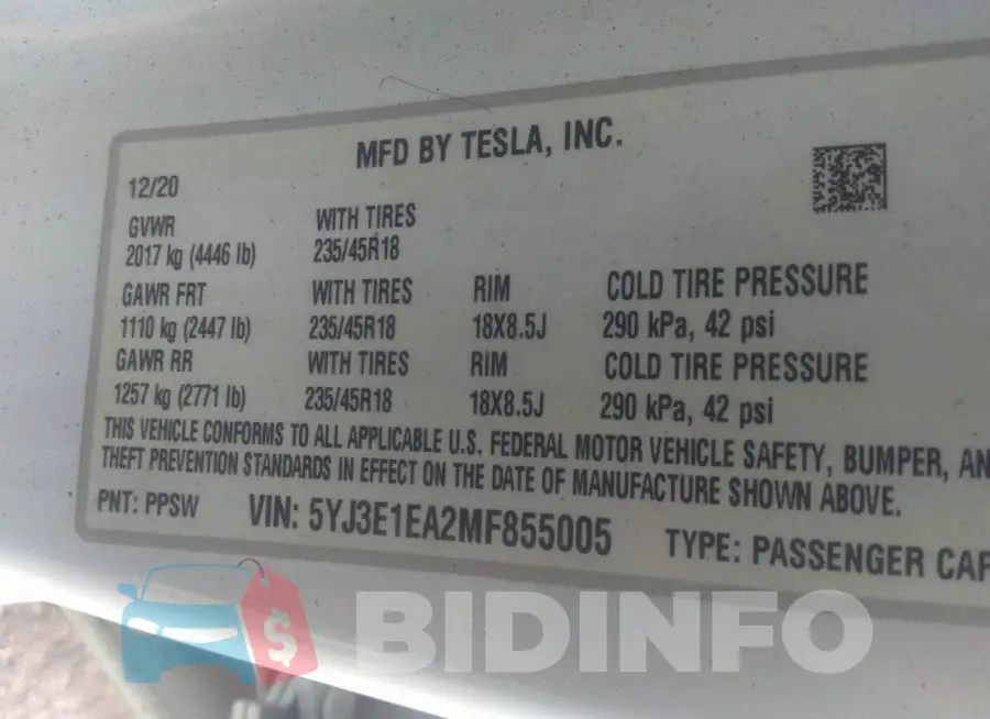 5YJ3E1EA2MF855005 Photo# 9