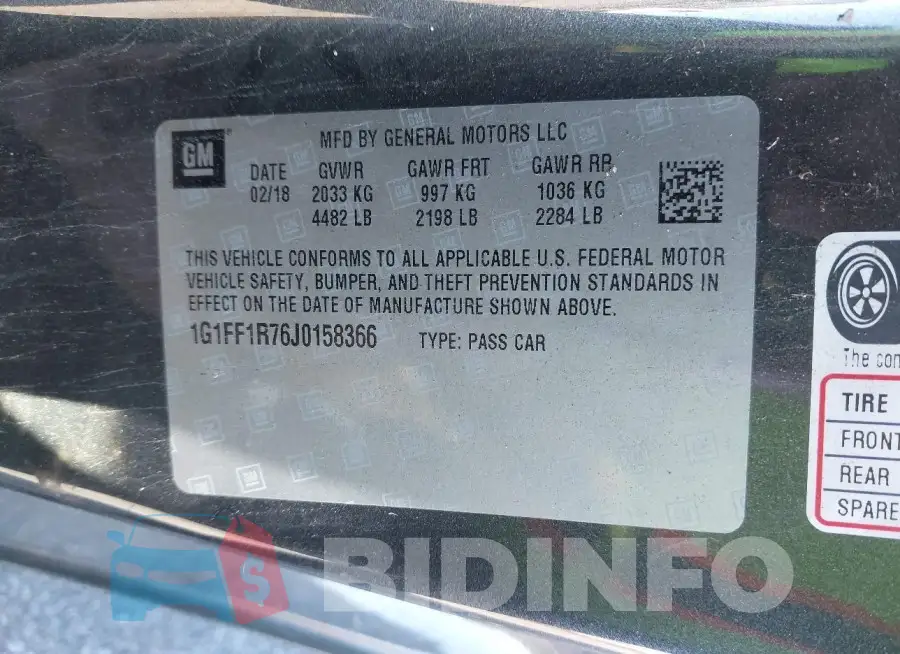1G1FF1R76J0158366 Photo# 9