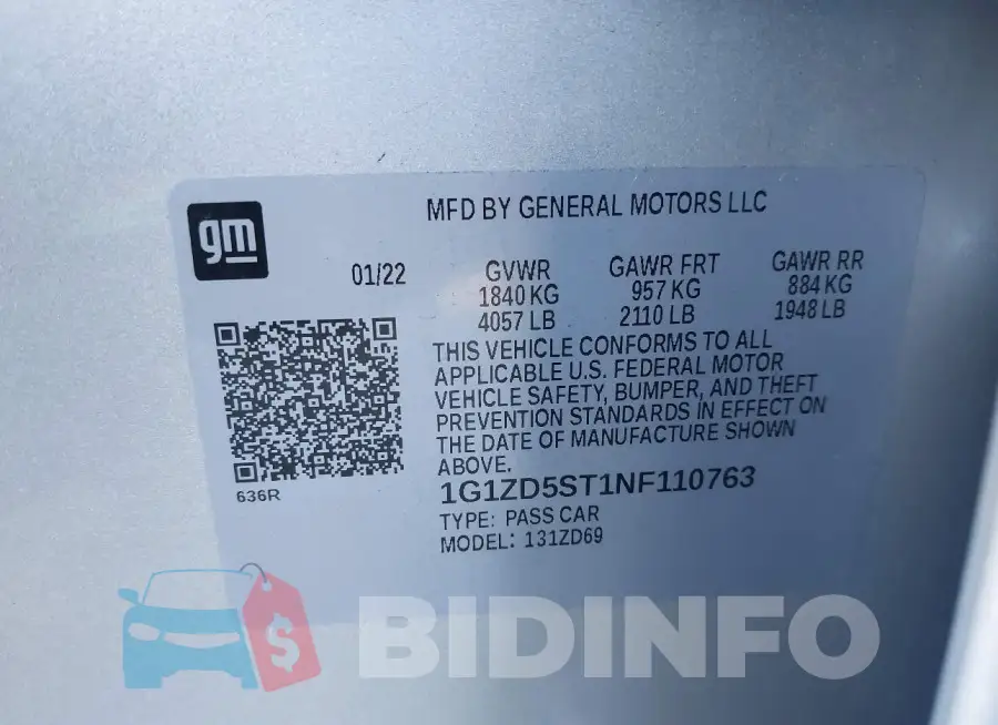 1G1ZD5ST1NF110763 Photo# 9