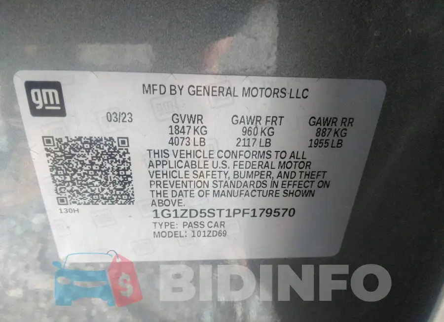 1G1ZD5ST1PF179570 Photo# 9