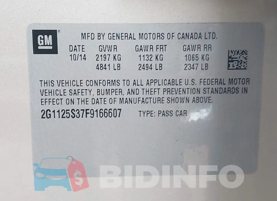 2G1125S37F9166607 Photo# 9
