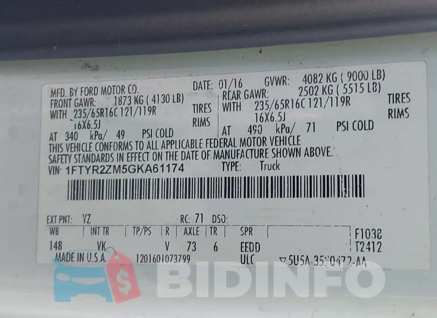 1FTYR2ZM5GKA61174 Photo# 9