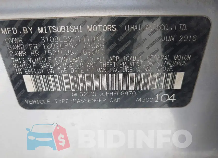 ML32F3FJ0HHF08870 Photo# 9