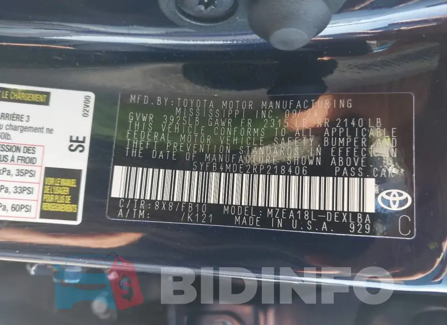 5YFB4MDE2RP218406 Photo# 9