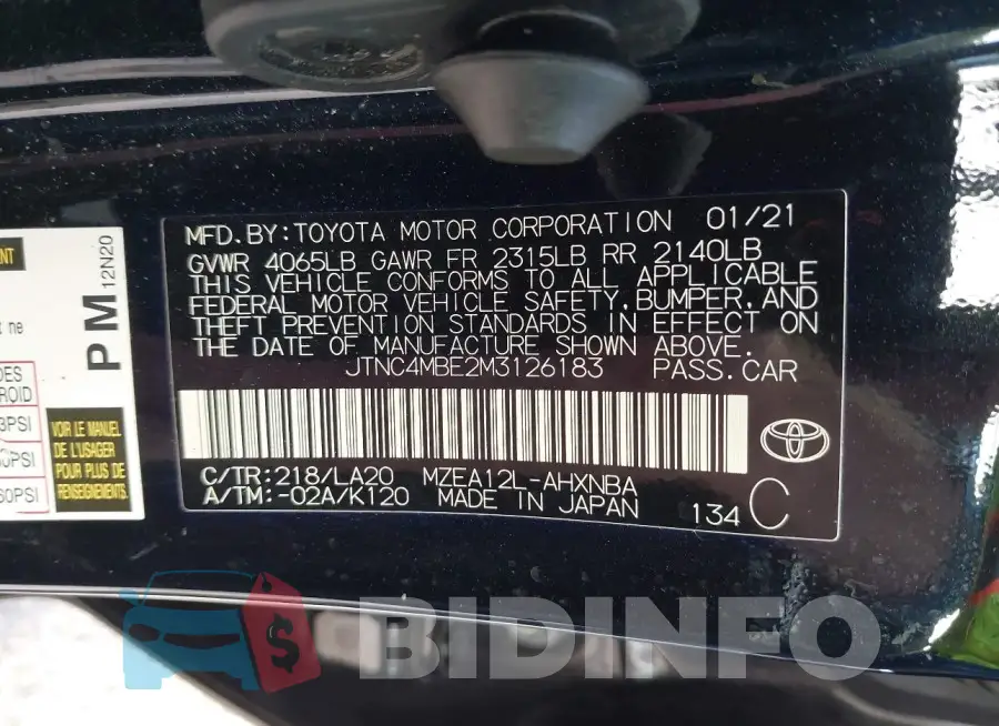 JTNC4MBE2M3126183 Photo# 9