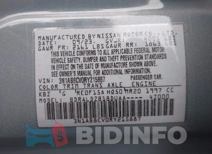 3N1AB8CV0RY215887 Photo# 9