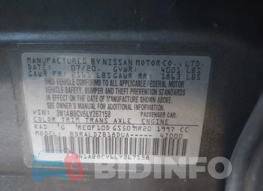 3N1AB8CV6LY267158 Photo# 9