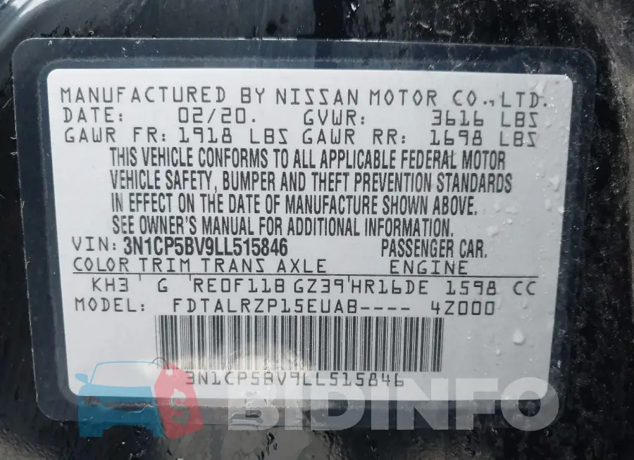 3N1CP5BV9LL515846 Photo# 9