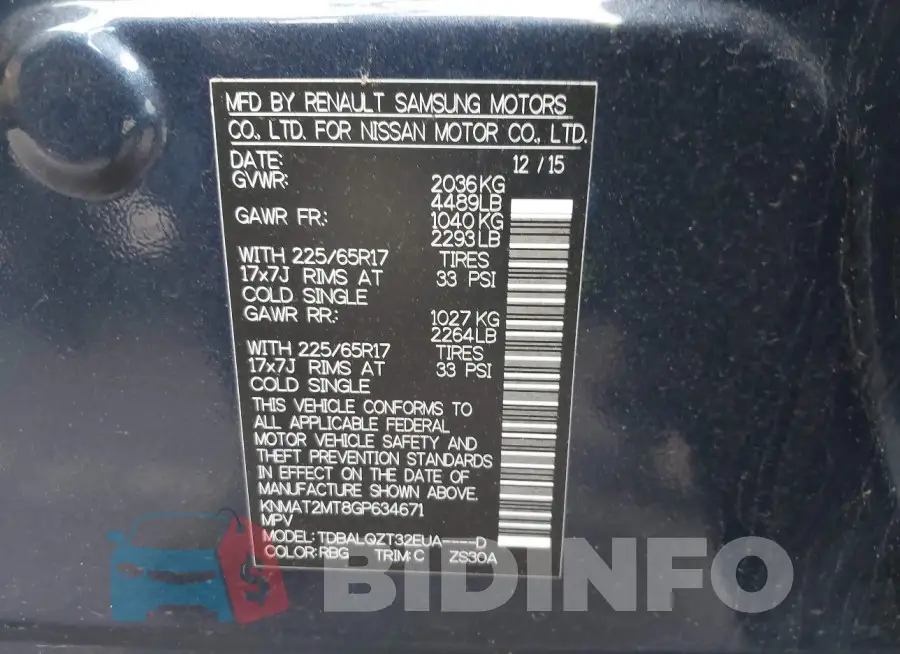 KNMAT2MT8GP634671 Photo# 9
