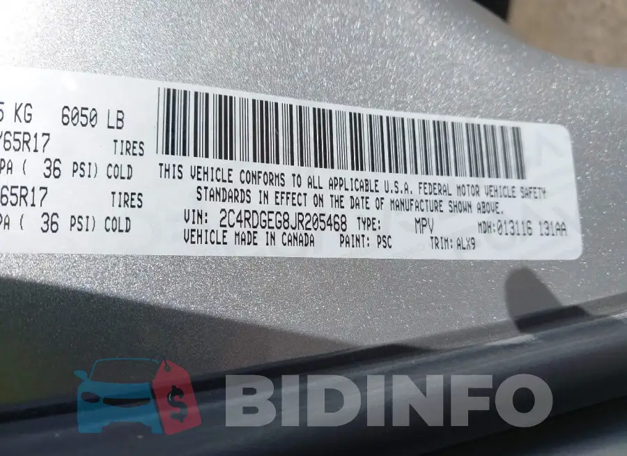 2C4RDGEG8JR205468 Photo# 9