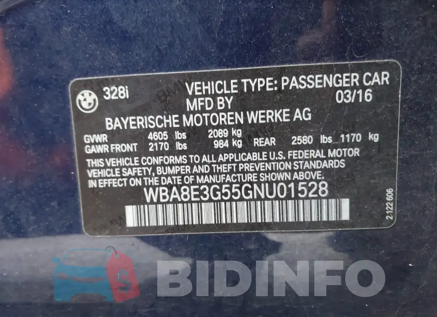 WBA8E3G55GNU01528 Photo# 9
