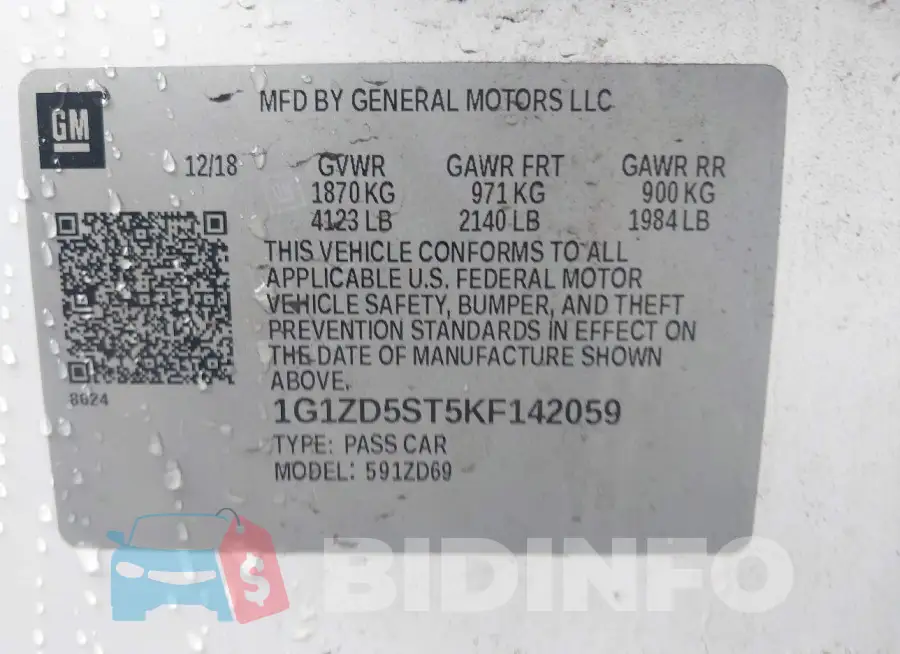 1G1ZD5ST5KF142059 Photo# 9