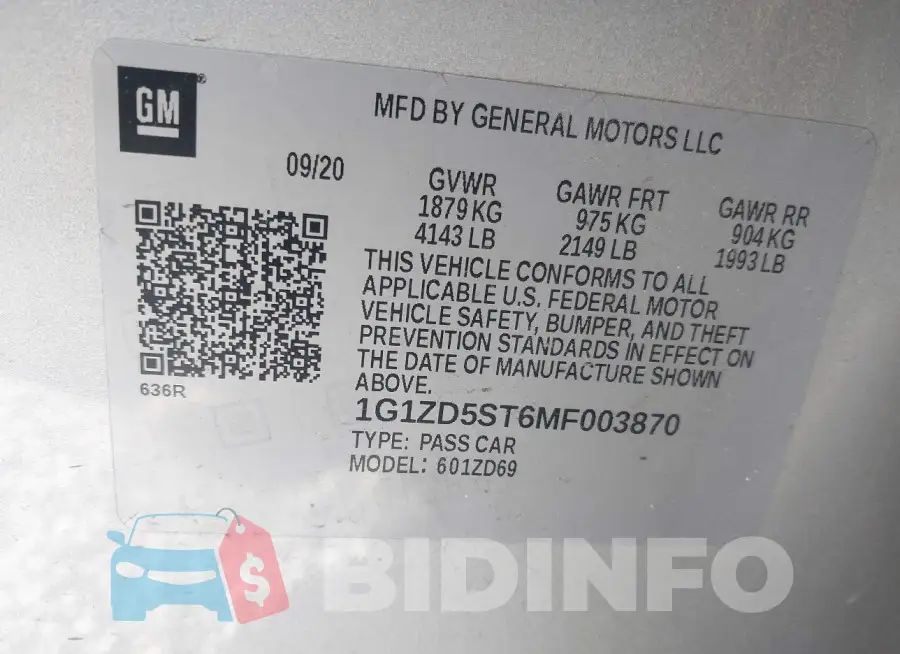 1G1ZD5ST6MF003870 Photo# 9
