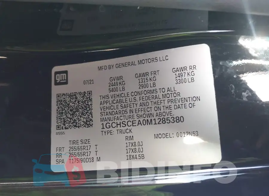 1GCHSCEA0M1285380 Photo# 9