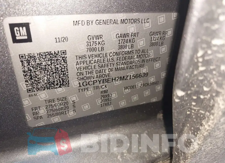 1GCPYBEH2MZ156639 Photo# 9