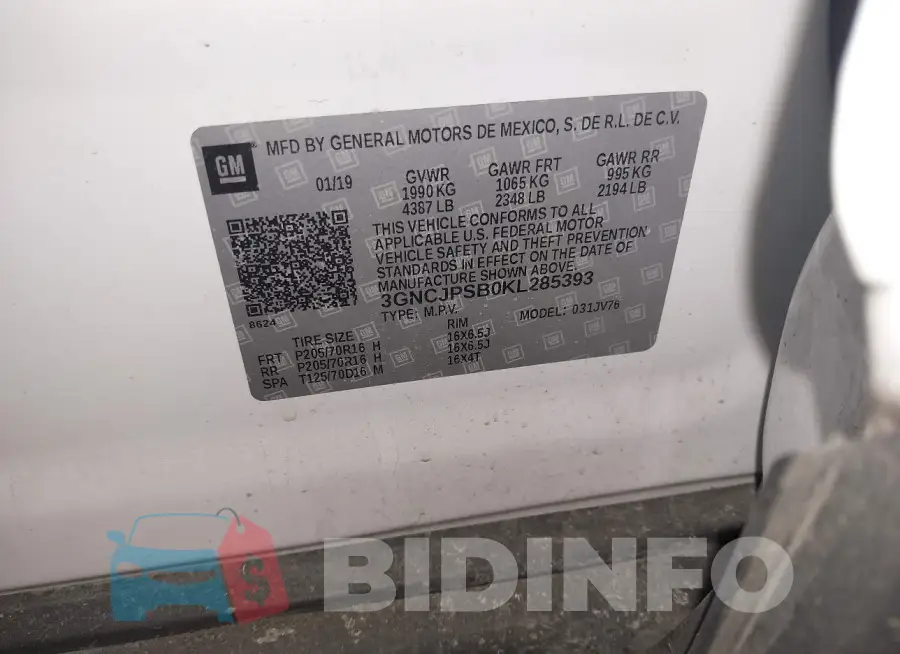 3GNCJPSB0KL285393 Photo# 9
