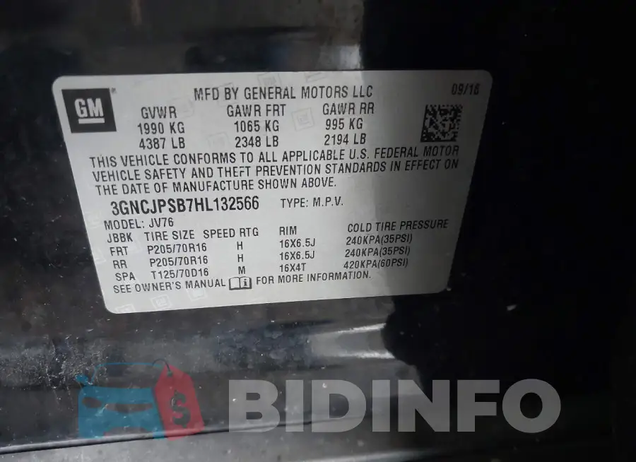 3GNCJPSB7HL132566 Photo# 9