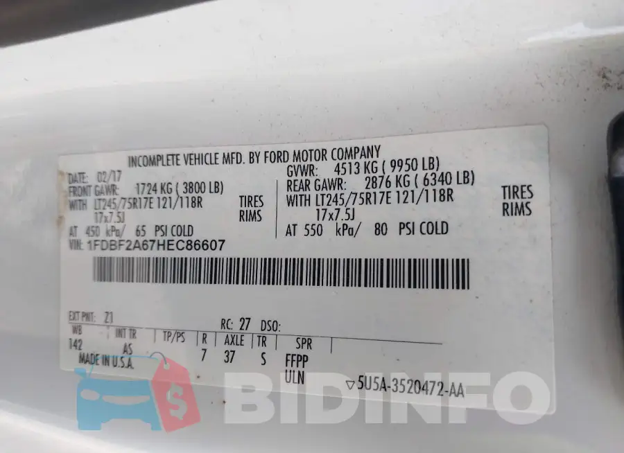 1FDBF2A67HEC86607 Photo# 9