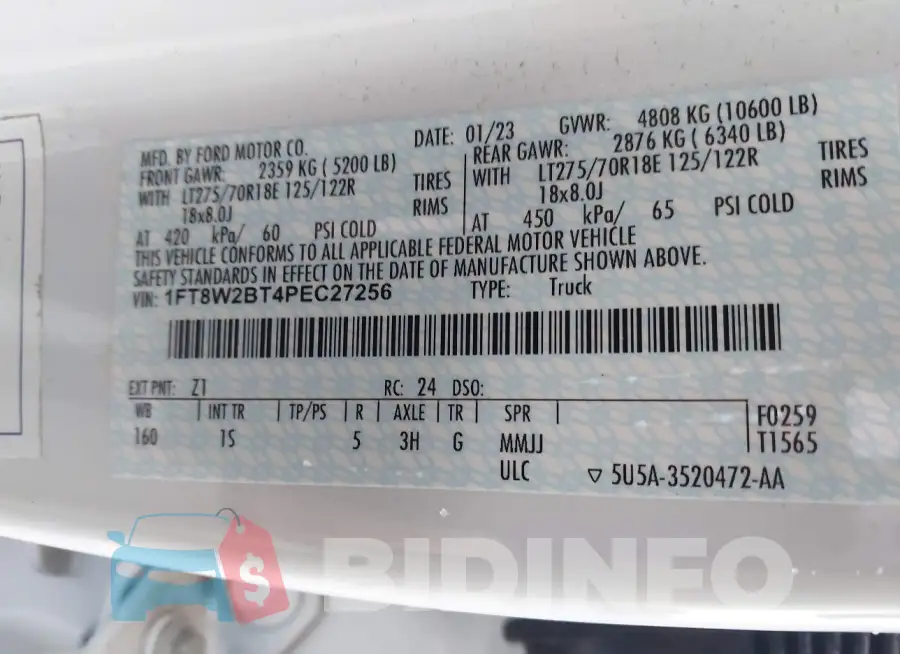 1FT8W2BT4PEC27256 Photo# 8
