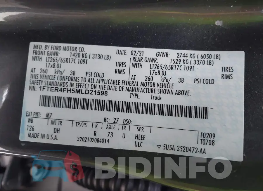 1FTER4FH5MLD21598 Photo# 9