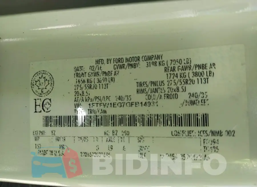 1FTFW1EG7GFB14931 Photo# 9