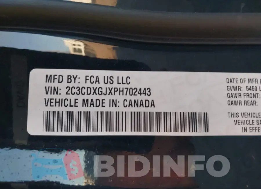 2C3CDXGJXPH702443 Photo# 9