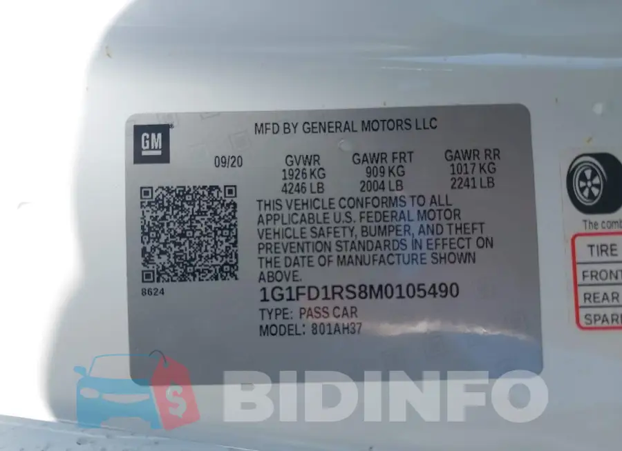 1G1FD1RS8M0105490 Photo# 9