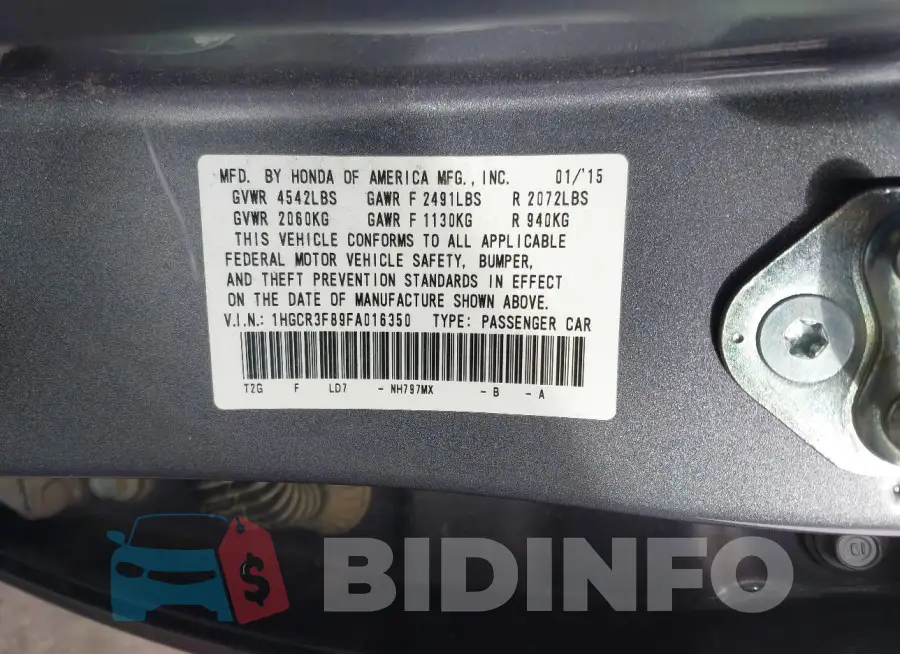 1HGCR3F89FA016350 Photo# 9