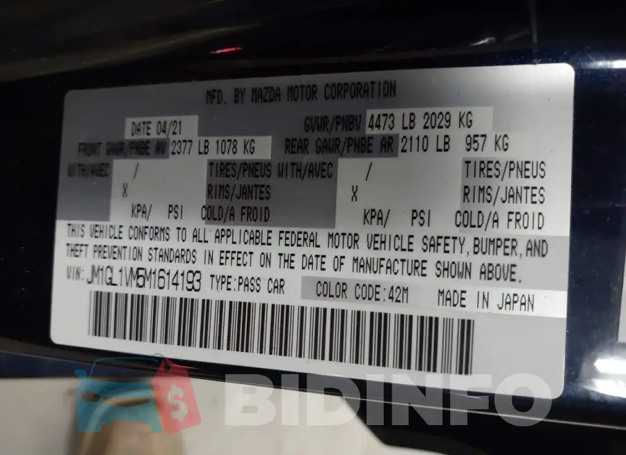 JM1GL1VM5M1614193 Photo# 9
