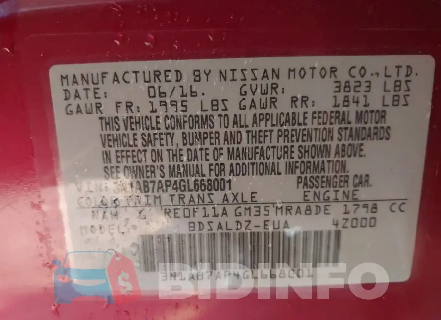 3N1AB7AP4GL668001 Photo# 9