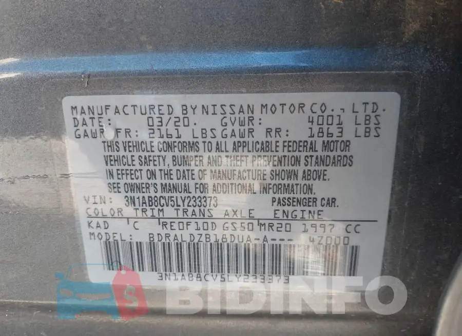 3N1AB8CV5LY233373 Photo# 9
