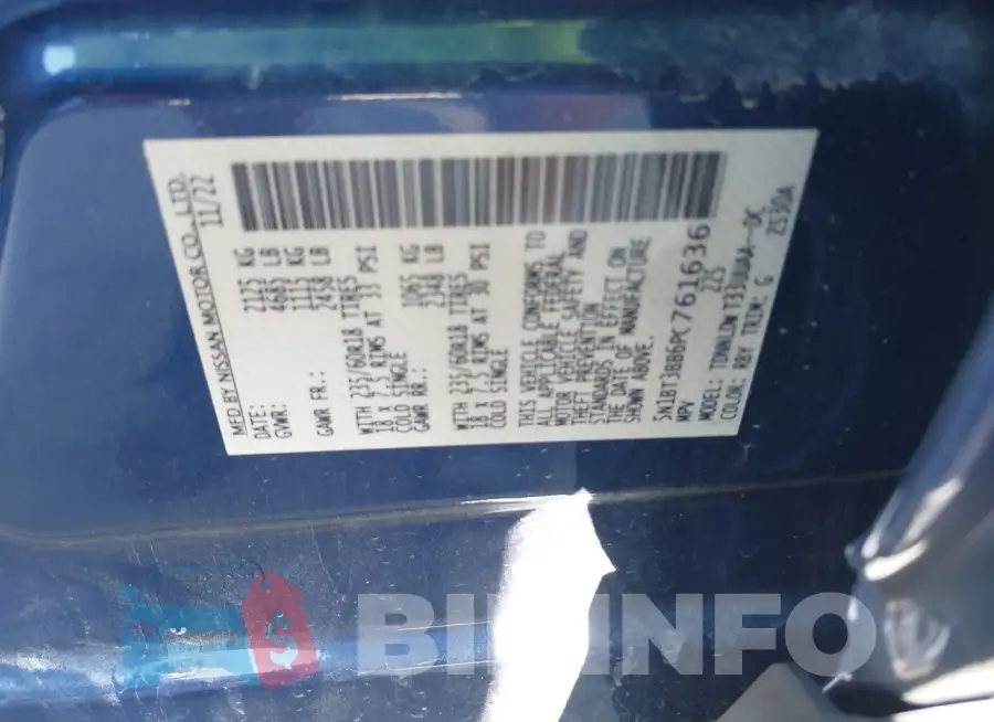 5N1BT3BB6PC761636 Photo# 9