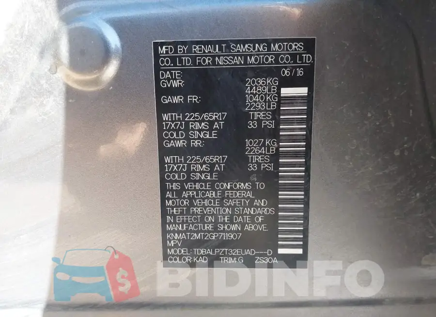 KNMAT2MT2GP711907 Photo# 9