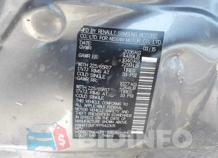 KNMAT2MT7FP542305 Photo# 9