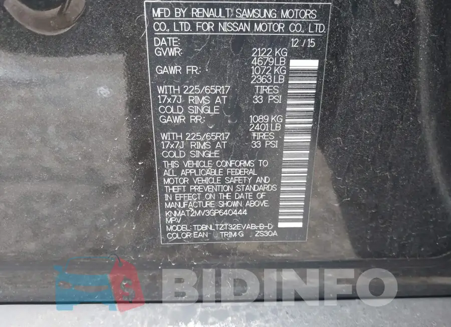 KNMAT2MV3GP640444 Photo# 9