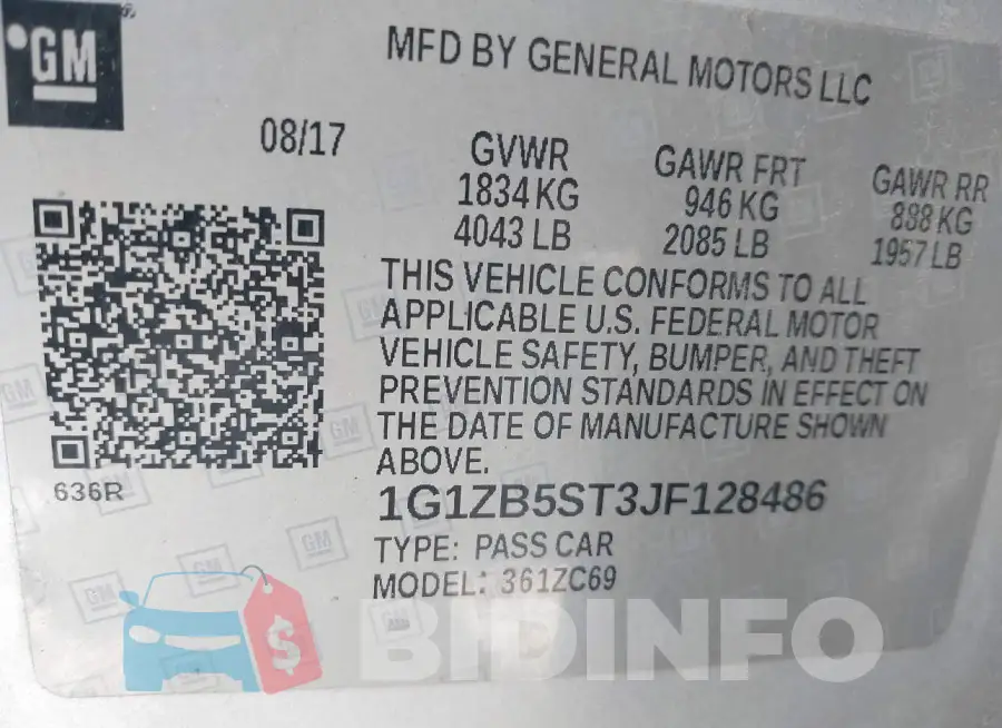 1G1ZB5ST3JF128486 Photo# 9
