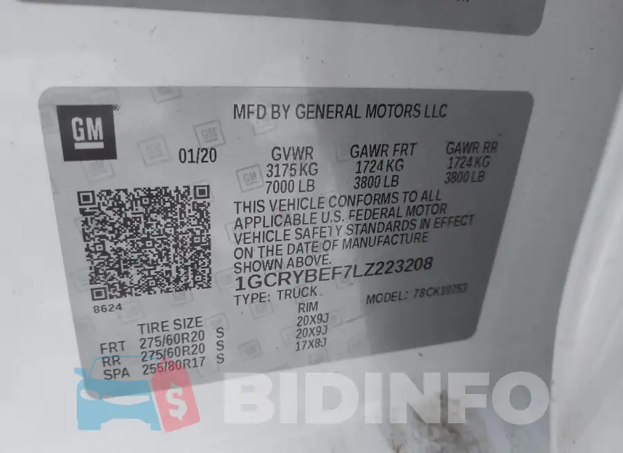 1GCRYBEF7LZ223208 Photo# 9