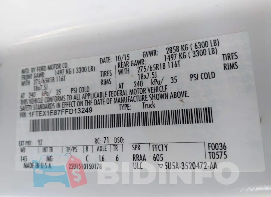 1FTEX1E87FFD13249 Photo# 9