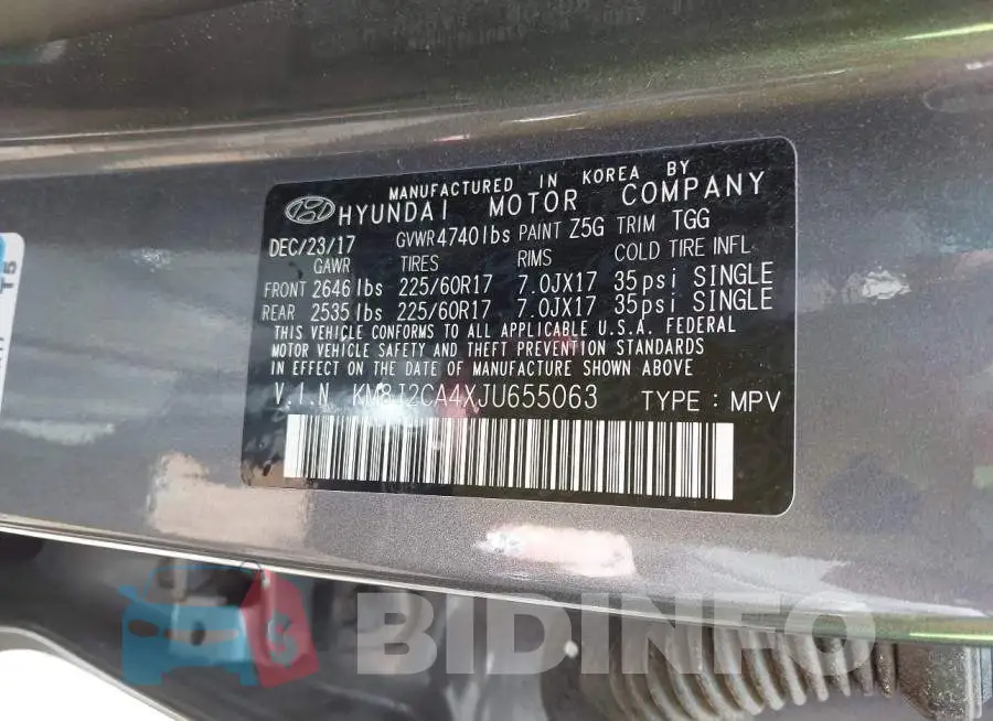 KM8J2CA4XJU655063 Photo# 9
