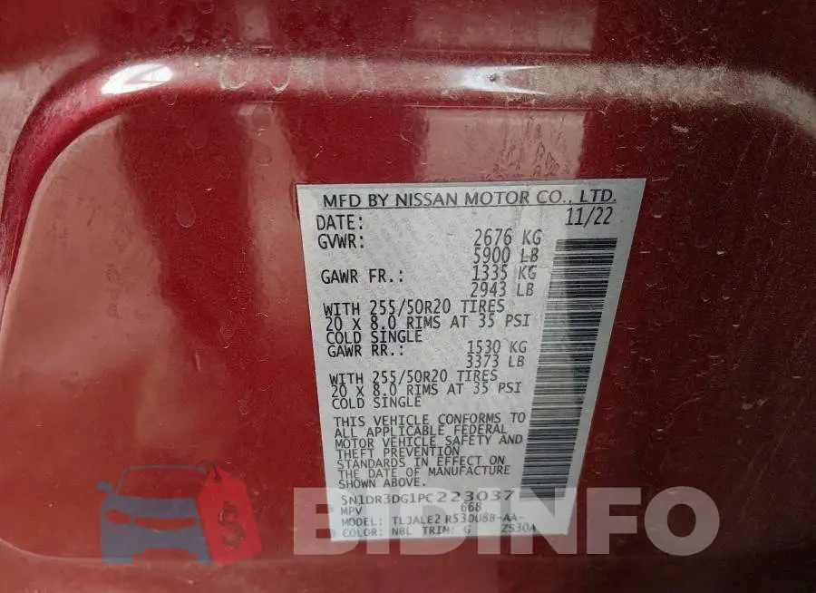 5N1DR3DG1PC223037 Photo# 9