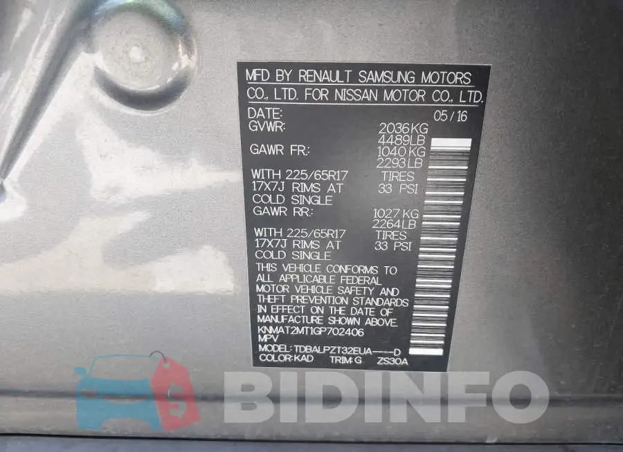 KNMAT2MT1GP702406 Photo# 9
